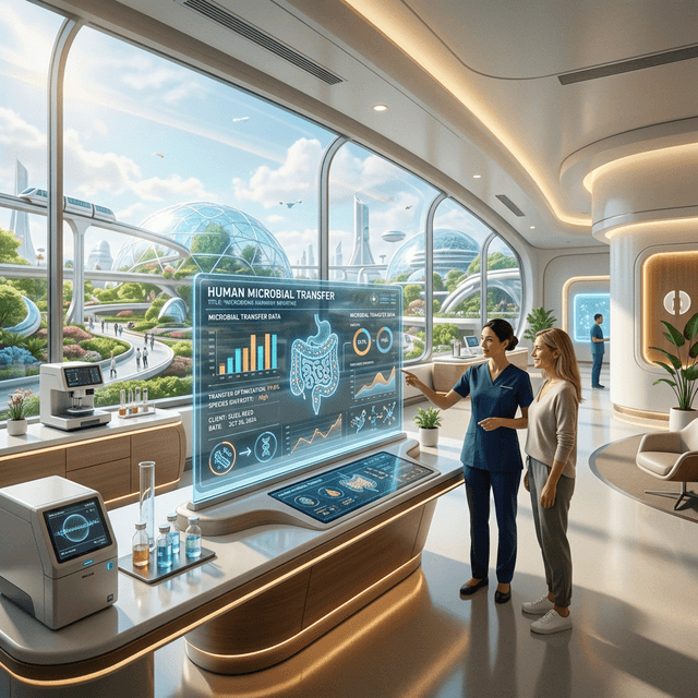 Luminous high tech biological clinic with precision machinery