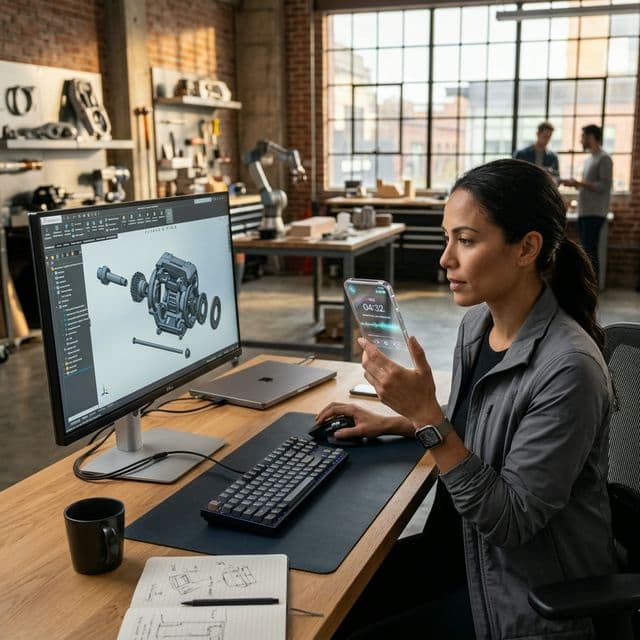 Engineer recording CAD workflow