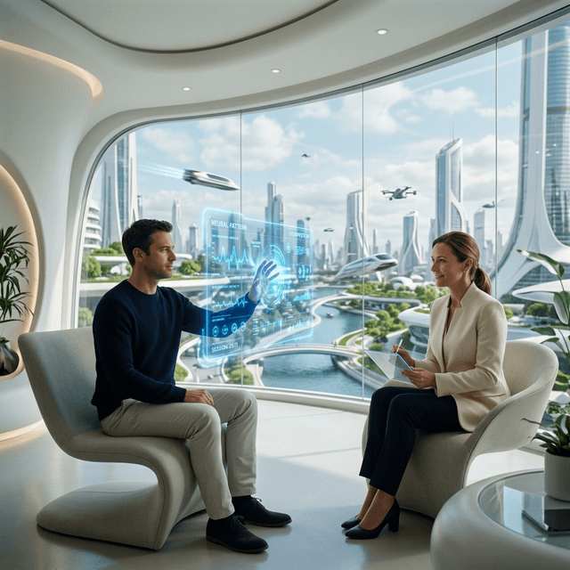 Holographic visualization in an advanced therapy session