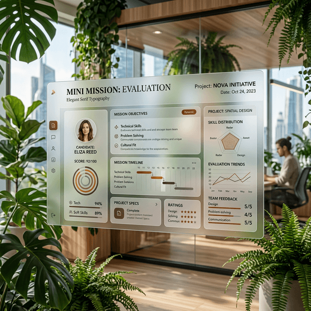 Premium dashboard UI showing Mini Mission