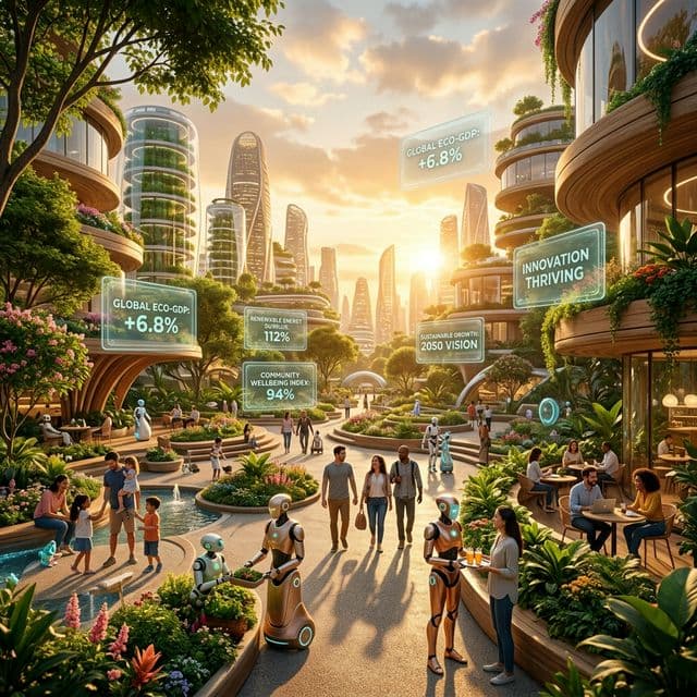 Thematic closing shot showing future automation abundance